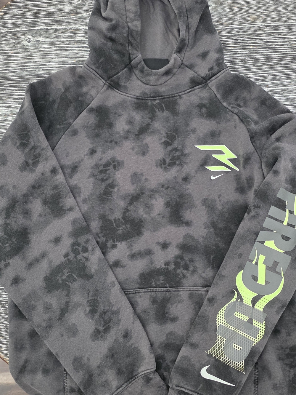 T7Nike Black Hoodie with White Logo Detail Youth